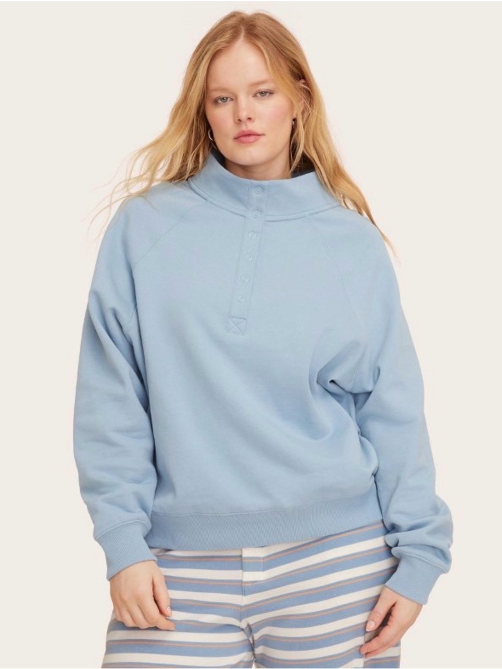 PARKE X Target Women’s Snap Mockneck Pop Over Sweatshirt. NWT Size L/XL